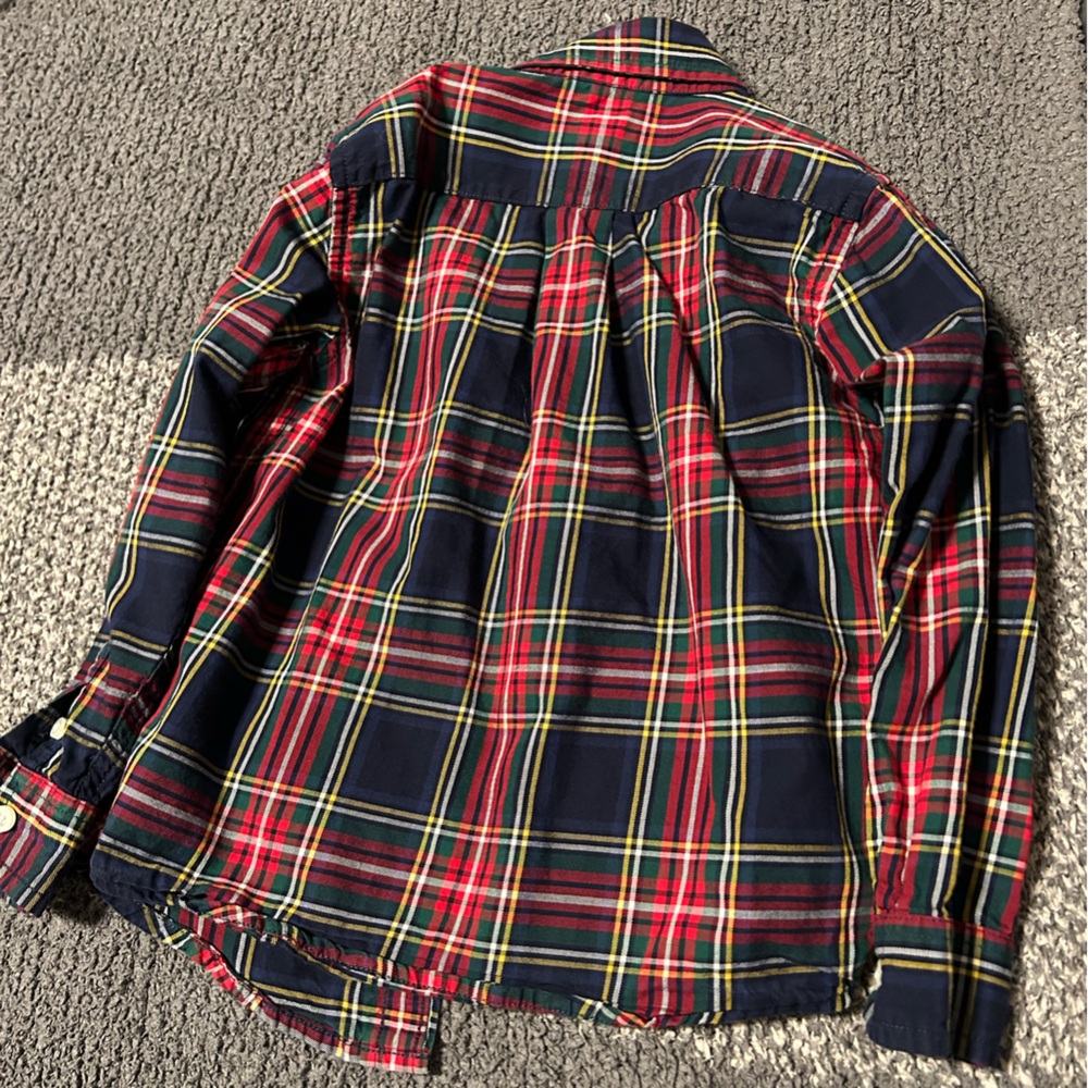 Janie and Jack Festive Plaid Button Down Shirt - Picture 2 of 4